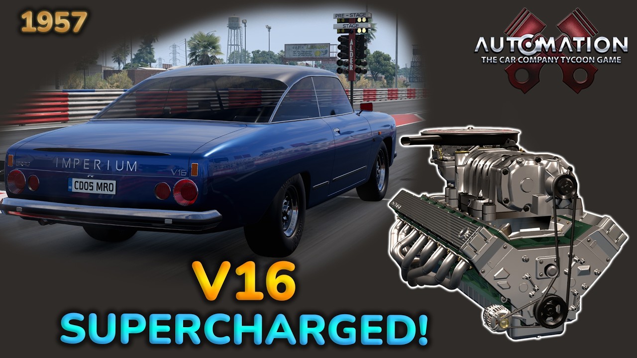 DRAGSTER V16 SUPERCHARGED EM 1957! | Automation