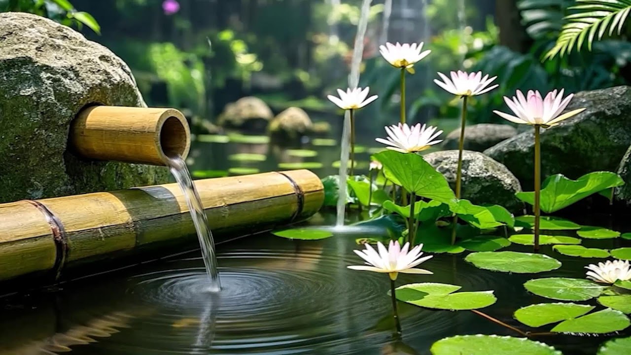 Moaning sound | Relaxing music & bamboo fountain sounds 🌿to help you sleep soundly & relieve stress
