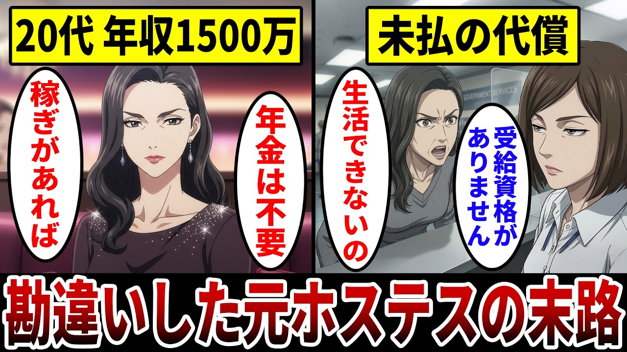 【漫画】65歳元ホステスの悲惨過ぎる代償「年収1500万で年金未納」生活苦で生活保護も受けられない現実。