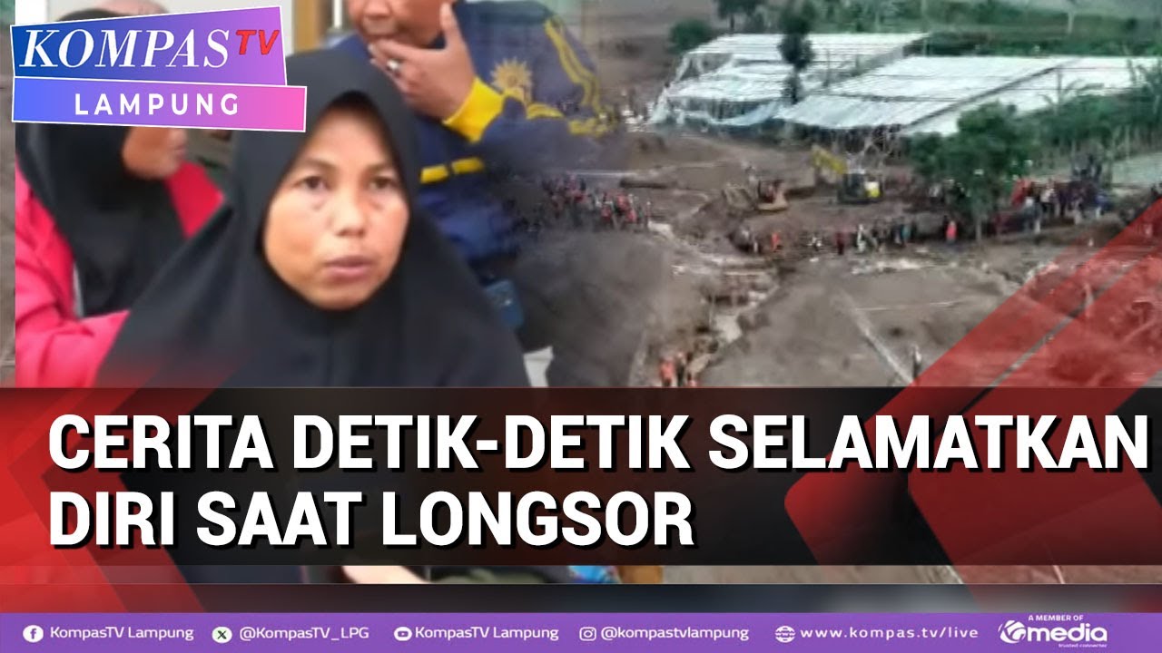 Warga Selamatkan Diri saat Longsor di Cisarua Bandung Barat