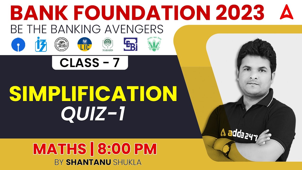Simplification QUIZ 1 Maths for Bank Exams 2023 by Shantanu Shukla