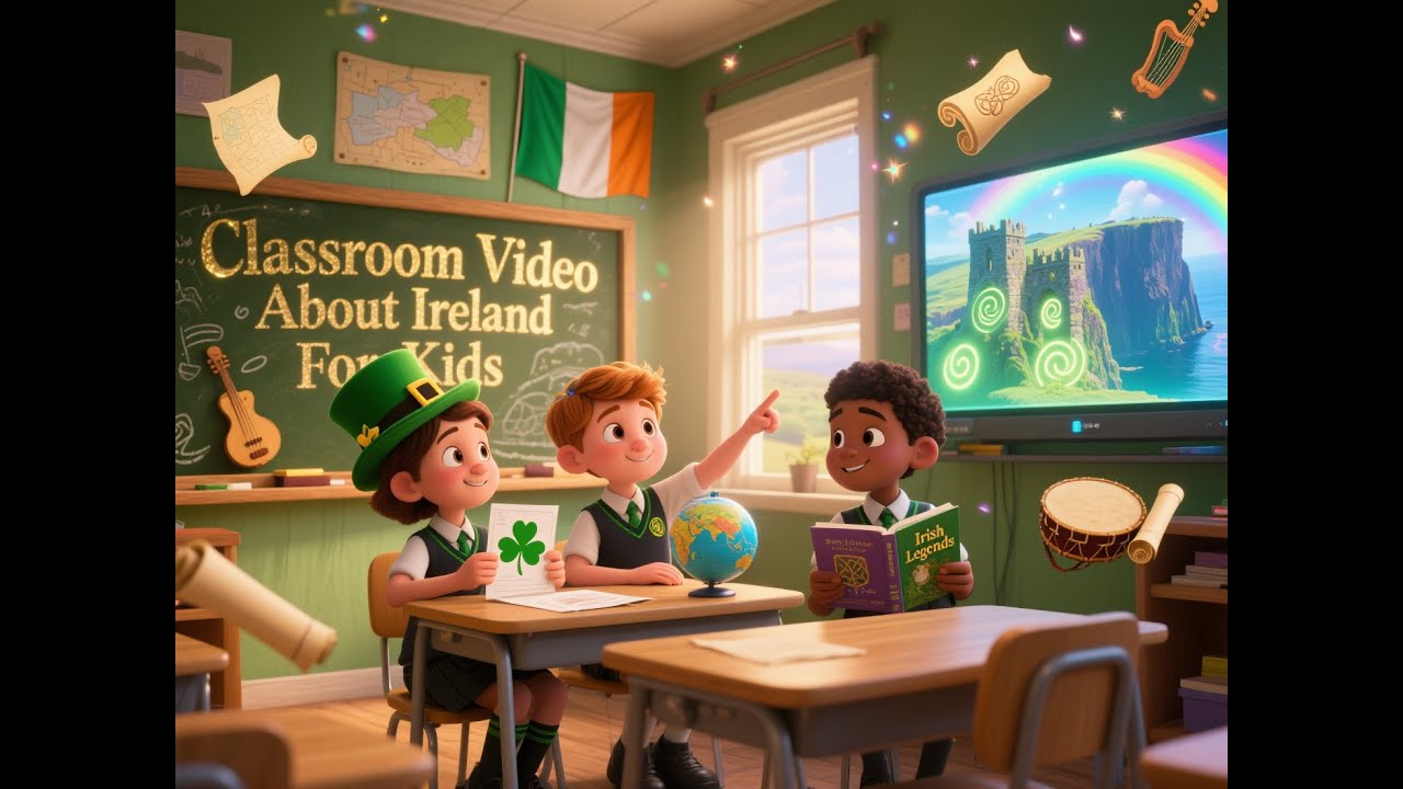 Classroom Video About Ireland For Kids | Irish Geography | Symbols & Fun Facts | Ireland Culture