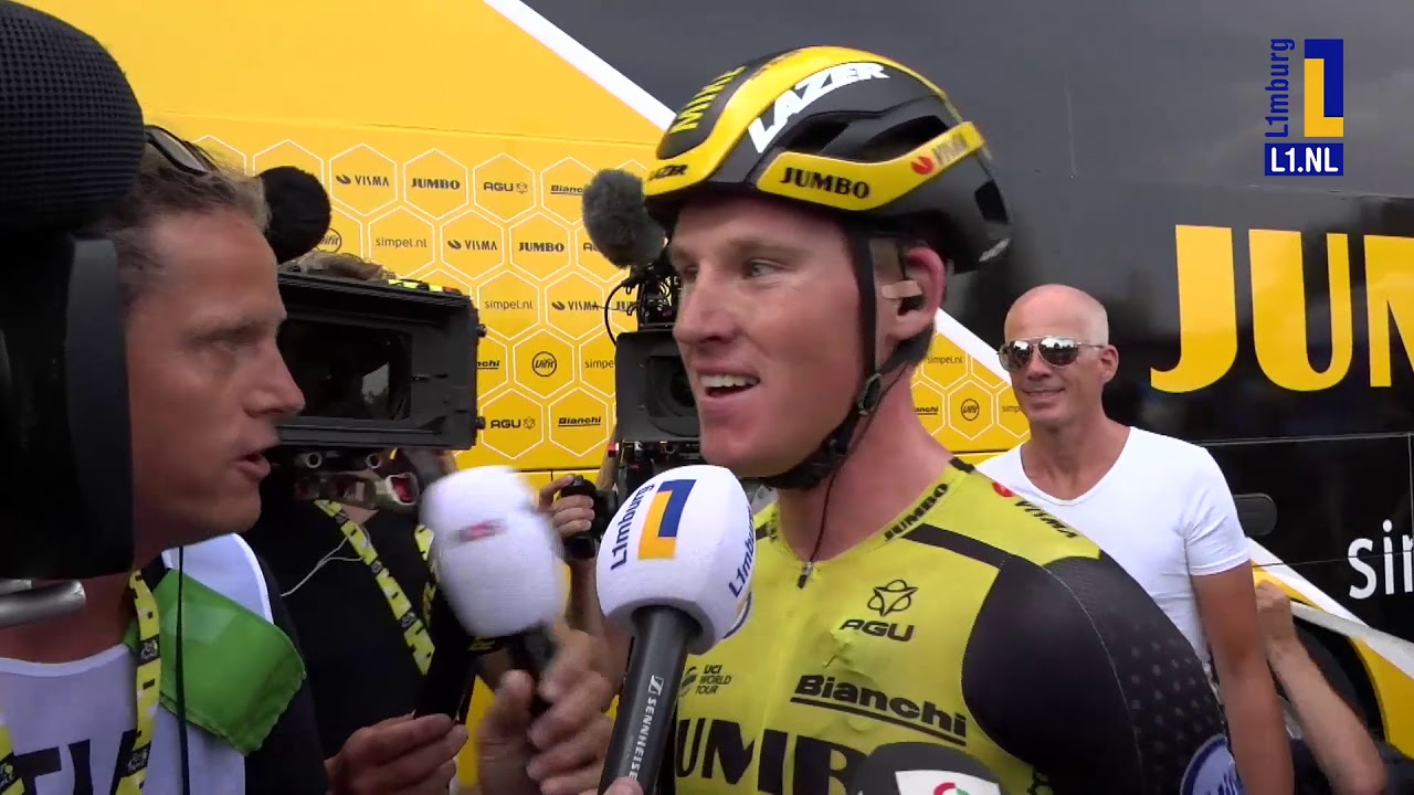 Mike Teunissen pakt gele trui in Tour de France in Brussel