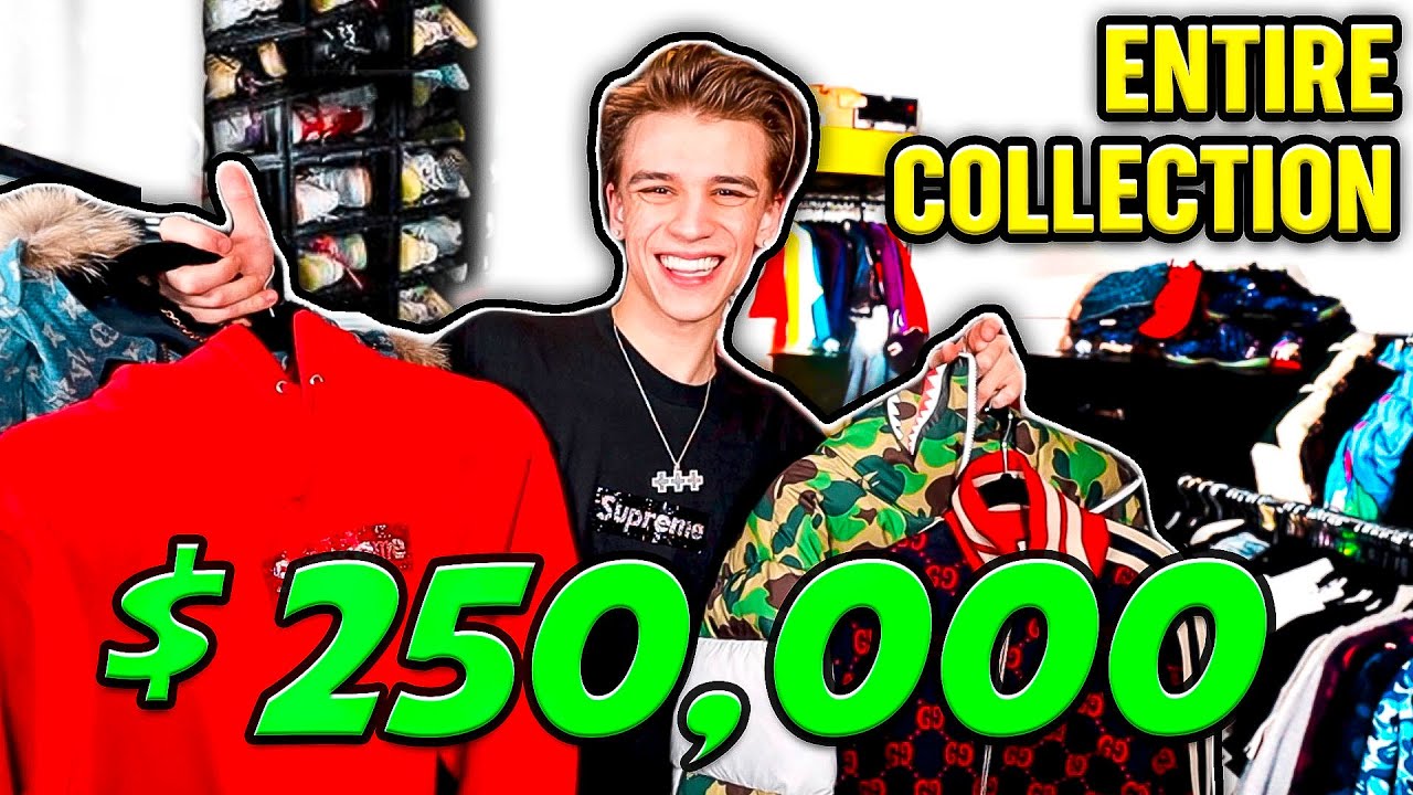 Inside Look at 20 year old's $250,000 Closet (Best Clothing Collection on YOUTUBE!)