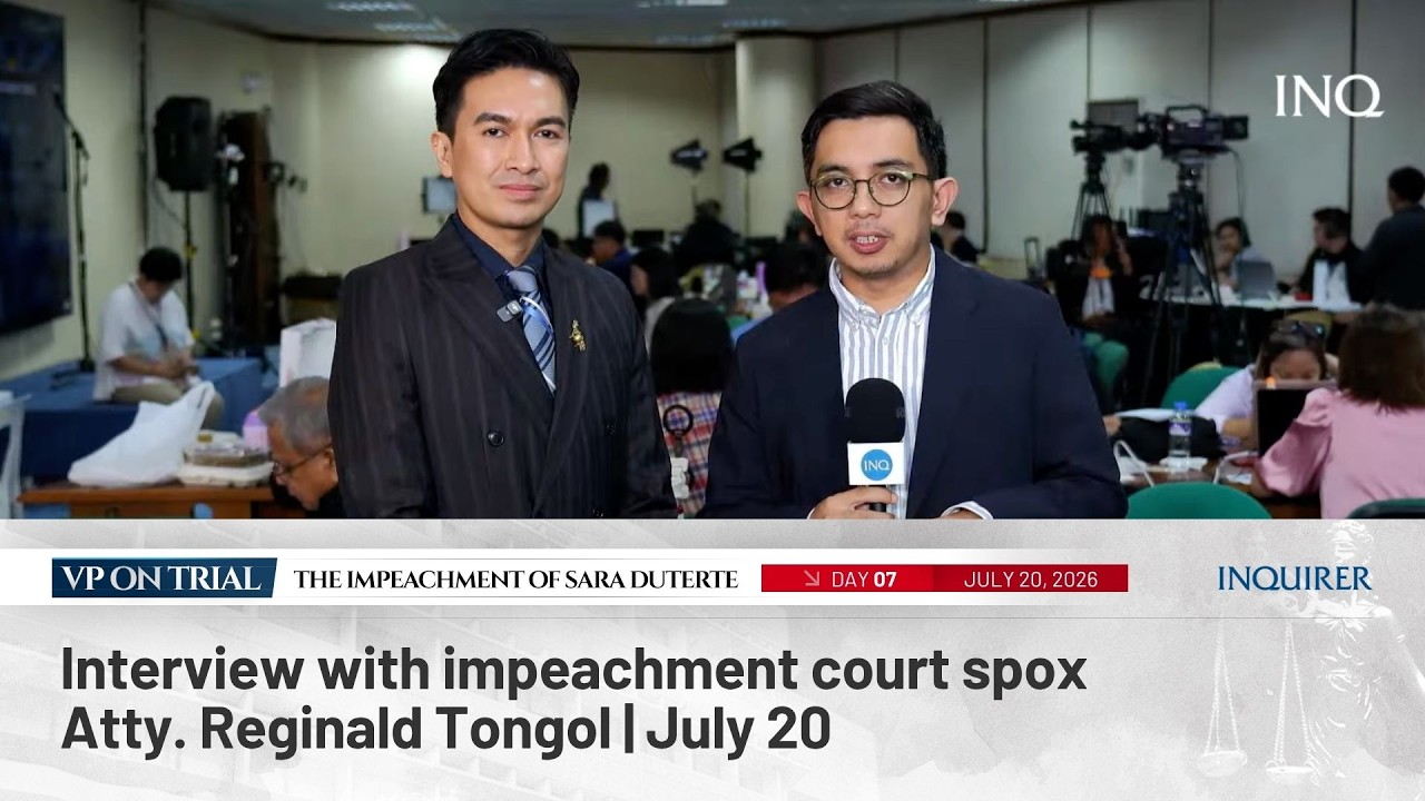 LIVE: Interview with impeachment court spox Atty. Reginald Tongol | July 20