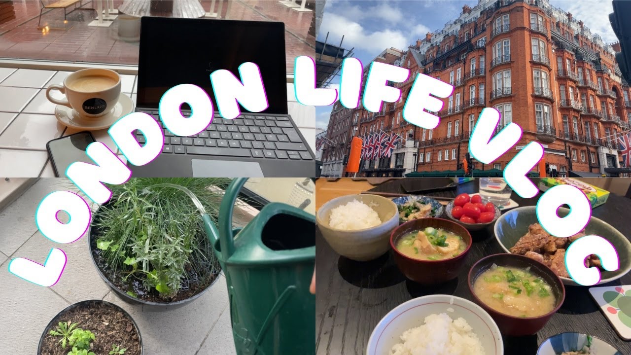 再UP)【London Vlog🇬🇧】[Eng Sub]平日3日間のリアル食事/営業外回り/ロンドンの風景/在宅勤務/おいしい唐揚げ😋
