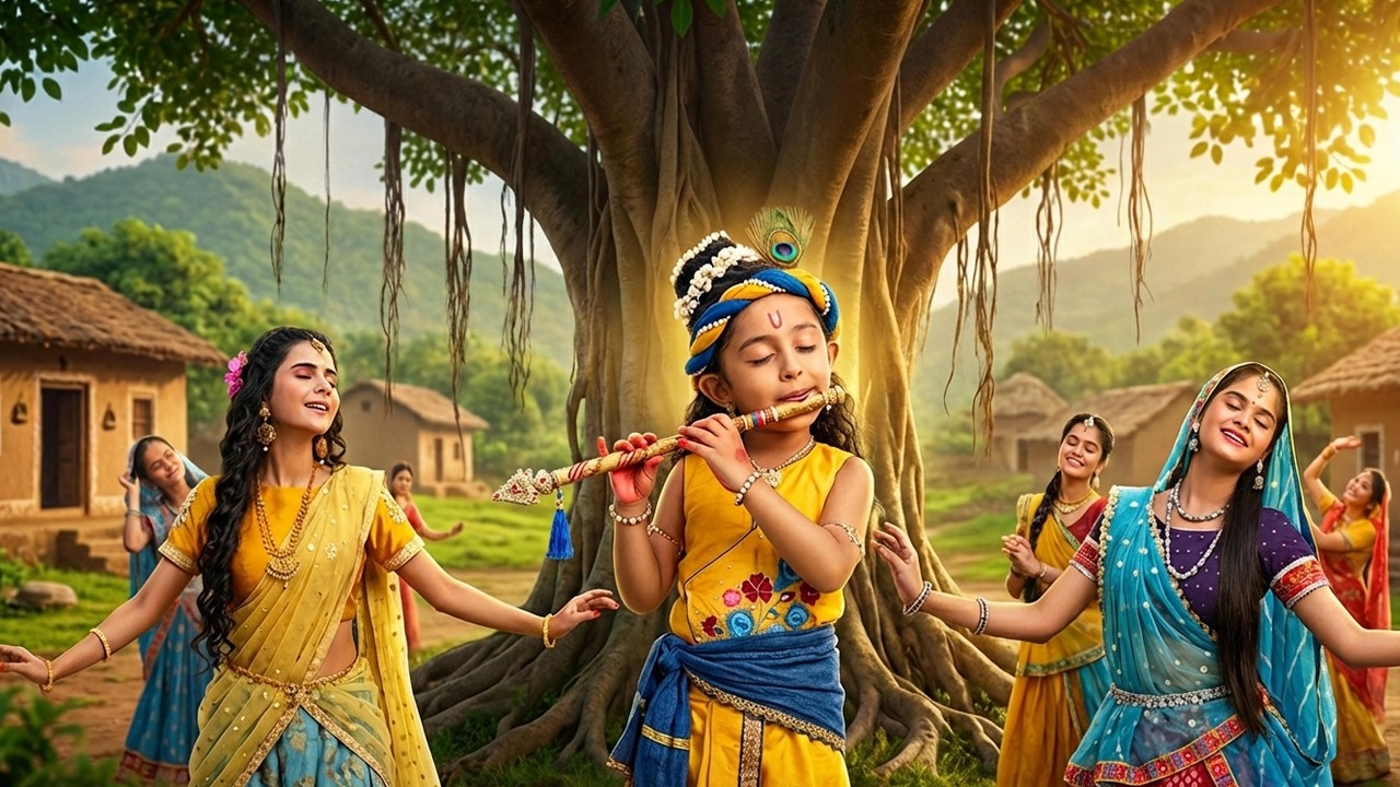कान्हा की बासुरी की आवाज सुनकर वृन्दावन की सभी गोपिया मगनमुगध हो गई | #यशोमतीमैय्याकेनंदलाला