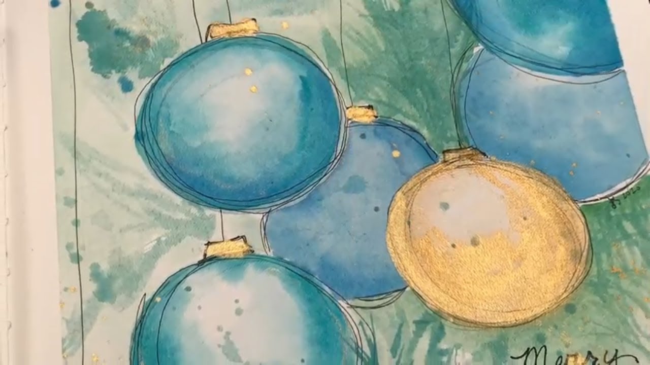 How to watercolor Christmas ornaments | Exploring Turquoise | Jessica Sanders Art