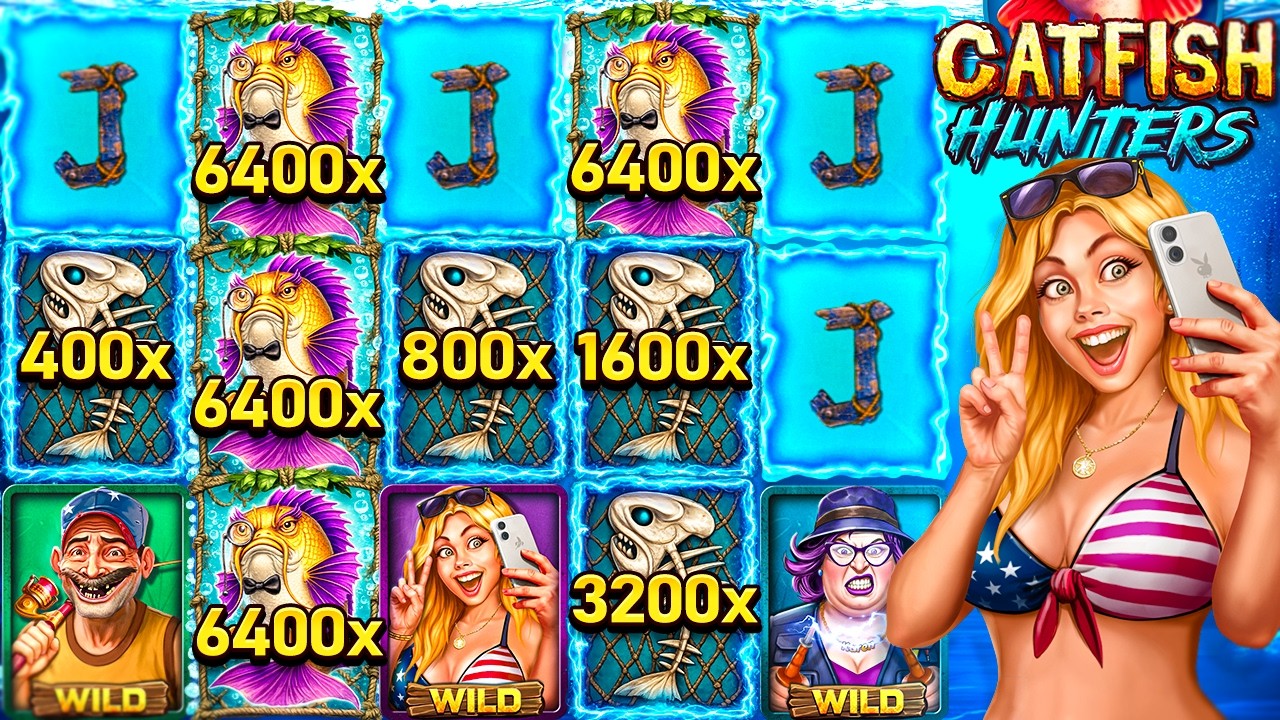 Огромный выигрыш в 6000 раз больше ставки на слоте Catfish Hunters!!