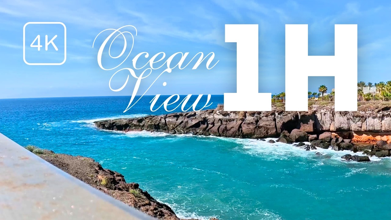 Calming Ocean Sounds for Studying & Focus | Ambient Background Video | 4K | Playa Paraiso Tenerife