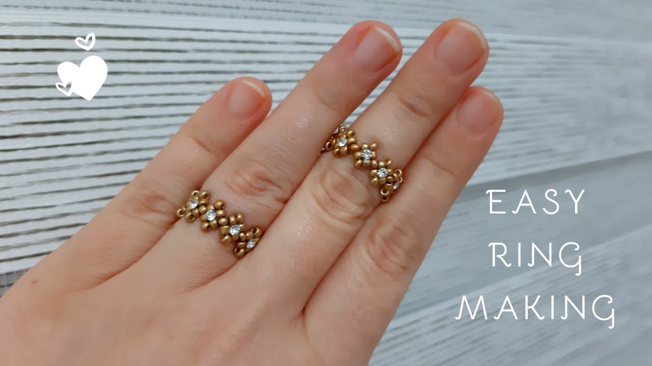 Kum Boncuktan Kolay Yüzük Yapımı || Easy Ring Making #tutorial