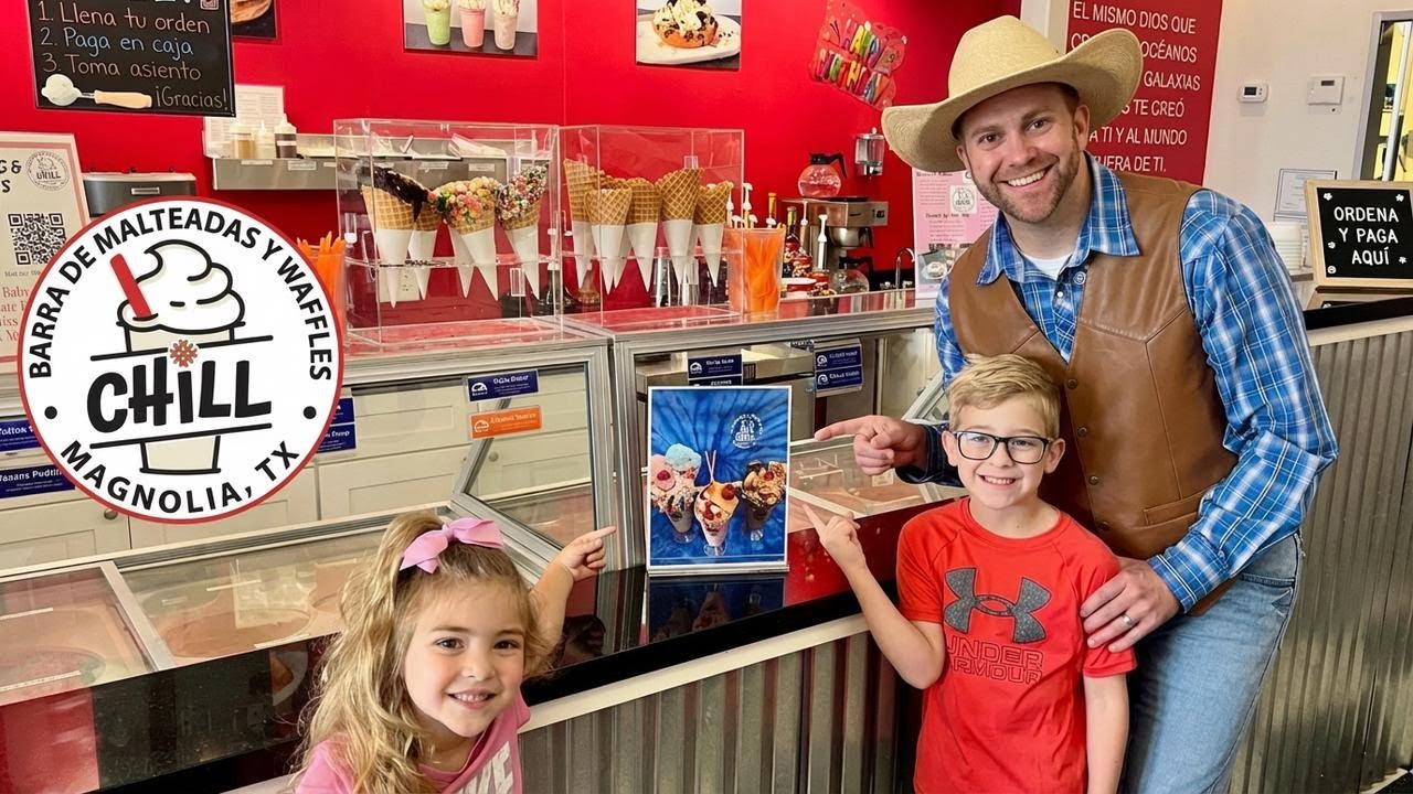 ¡Cowboy Jack y los niños se vuelven locos por los malteadas en Chill Milkshake & Waffle Bar!