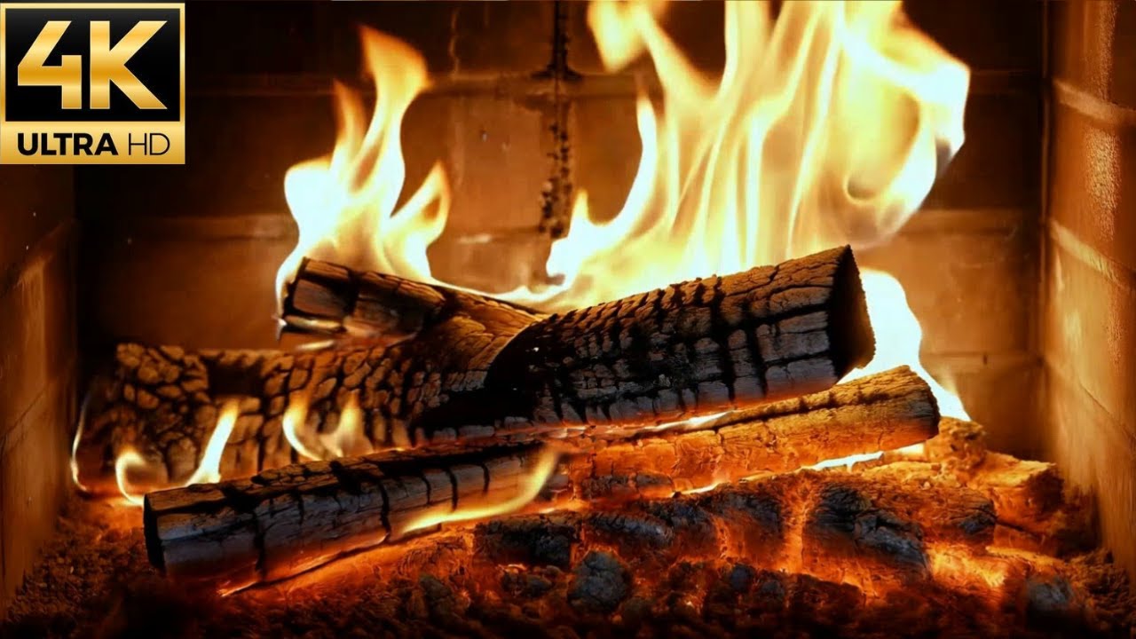 🔥 Fireplace 4K Ultra HD | Cozy Fire Sounds for Sleep, Relax, Study | No Ads