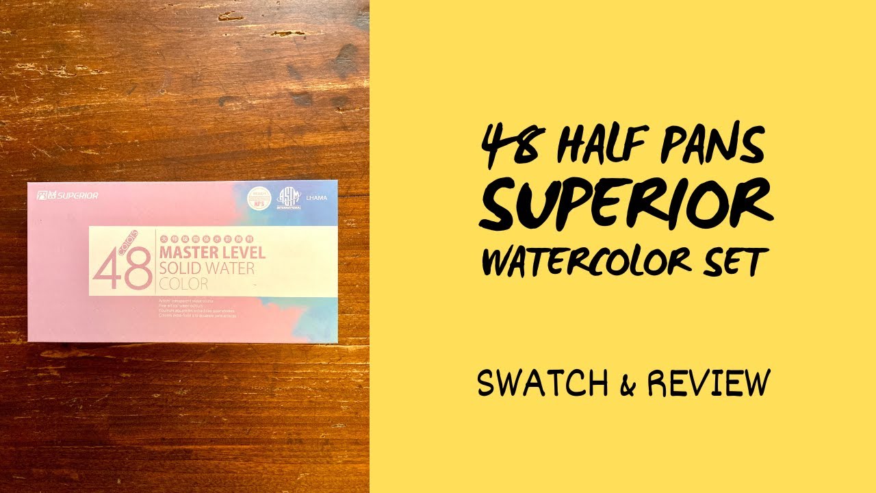 Superior Master Level Watercolor 48 half pans full Review | Comparison with Mungyo