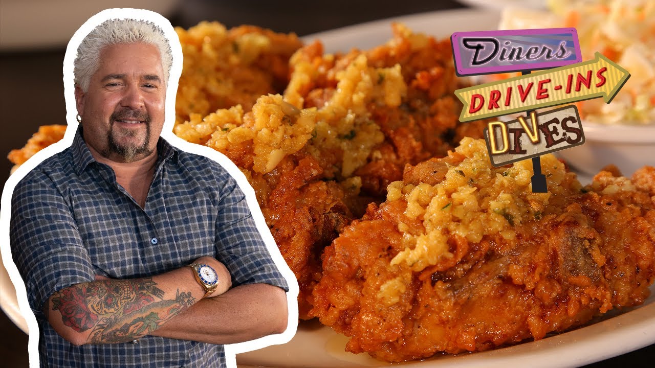 Guy Fieri Eats Garlic Fried Chicken | Diners, Drive-Ins and Dives | Food Network