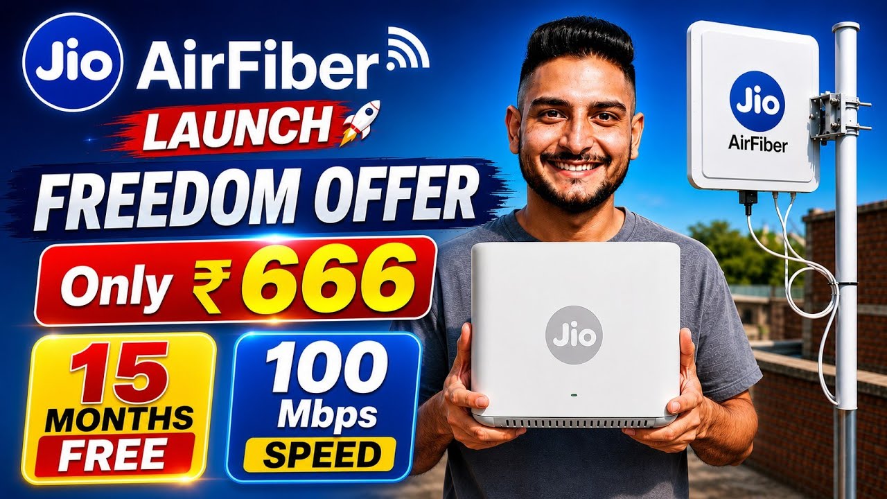 Jio AirFiber Launch Freedom Offer ₹666 With 15 Months Free  | Jio Freedom Offer 2026