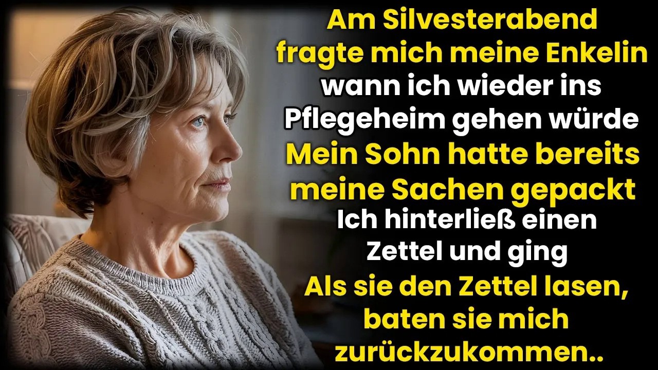 Am Erntedanktag warf mich mein Sohn raus  Ich ging  Dann las er meinen Brief… und weinte