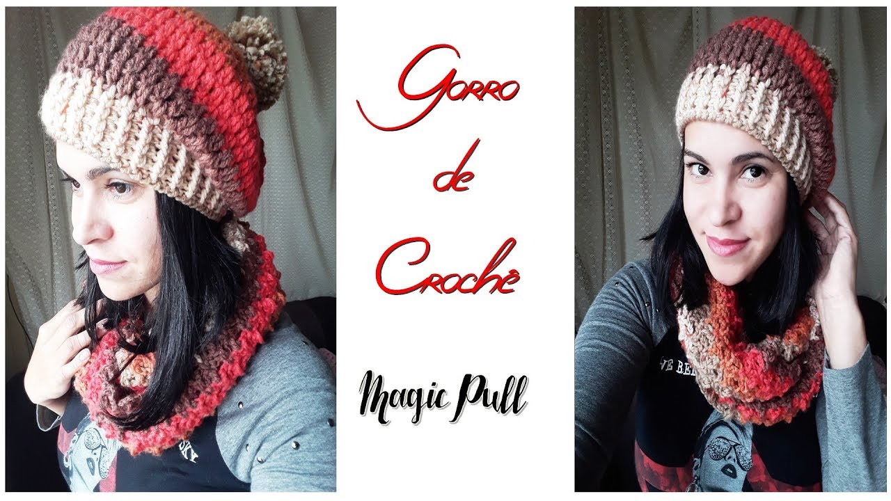GORRO CAÍDO FÁCIL DE CROCHÊ