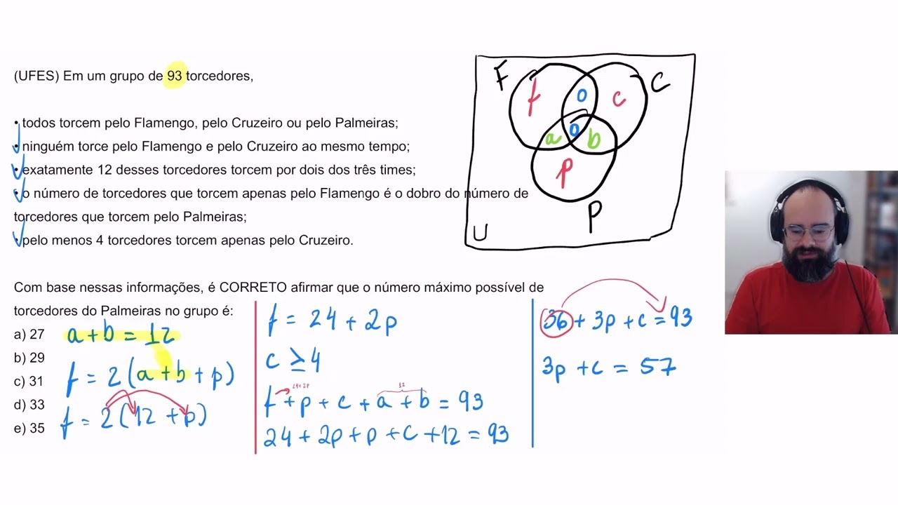 (UFES) Em um grupo de 93 torcedores