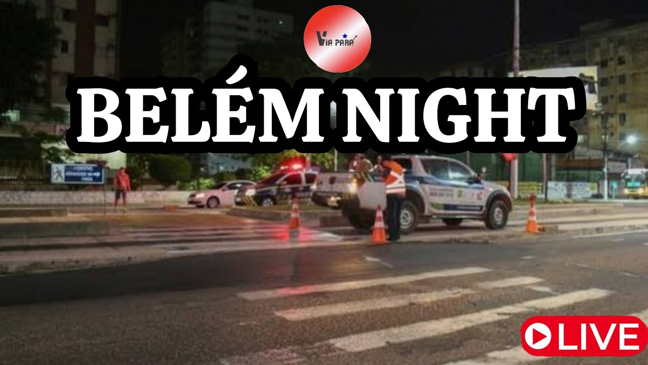 Via Pará está dirigindo ao vivo em Belém do Pará. Noite chuvosa.