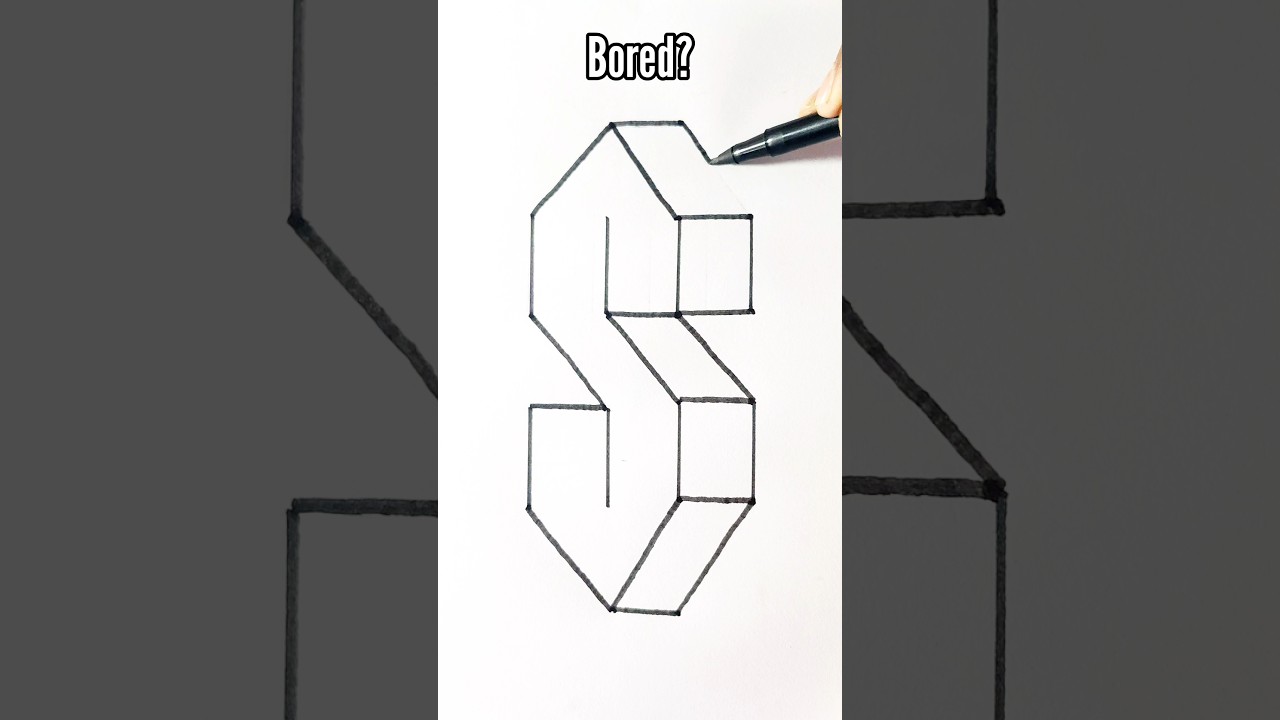 3D Letter S Illusion Drawing 😱 