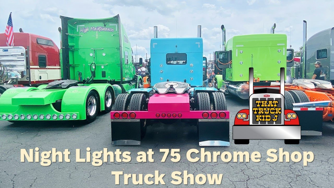 Night lights at the 75 Chrome Shop Truck Show After Dark