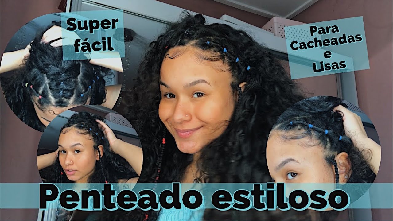 PENTEADO ESTILOSO Super fácil Com ELÁSTICOS | Cacheadas e lisas