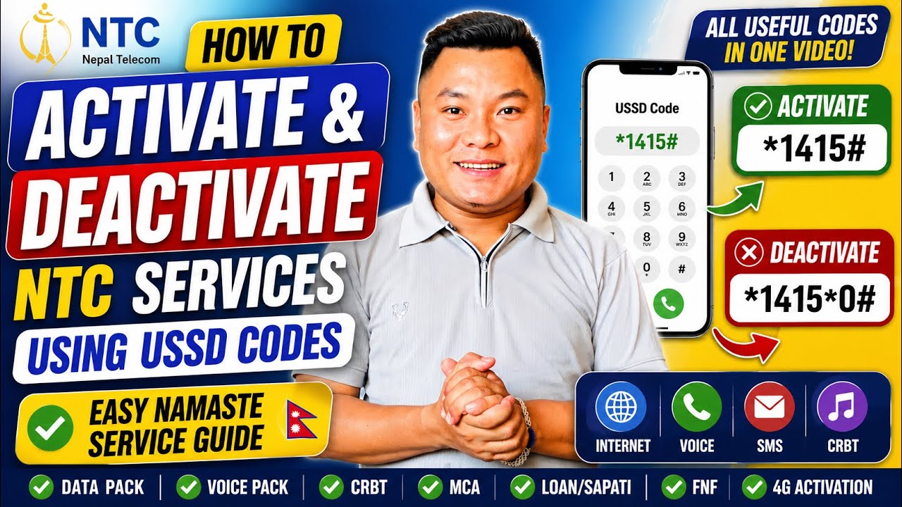 📱 How to Activate & Deactivate NTC Services Using USSD Codes | Easy Namaste Service Guide