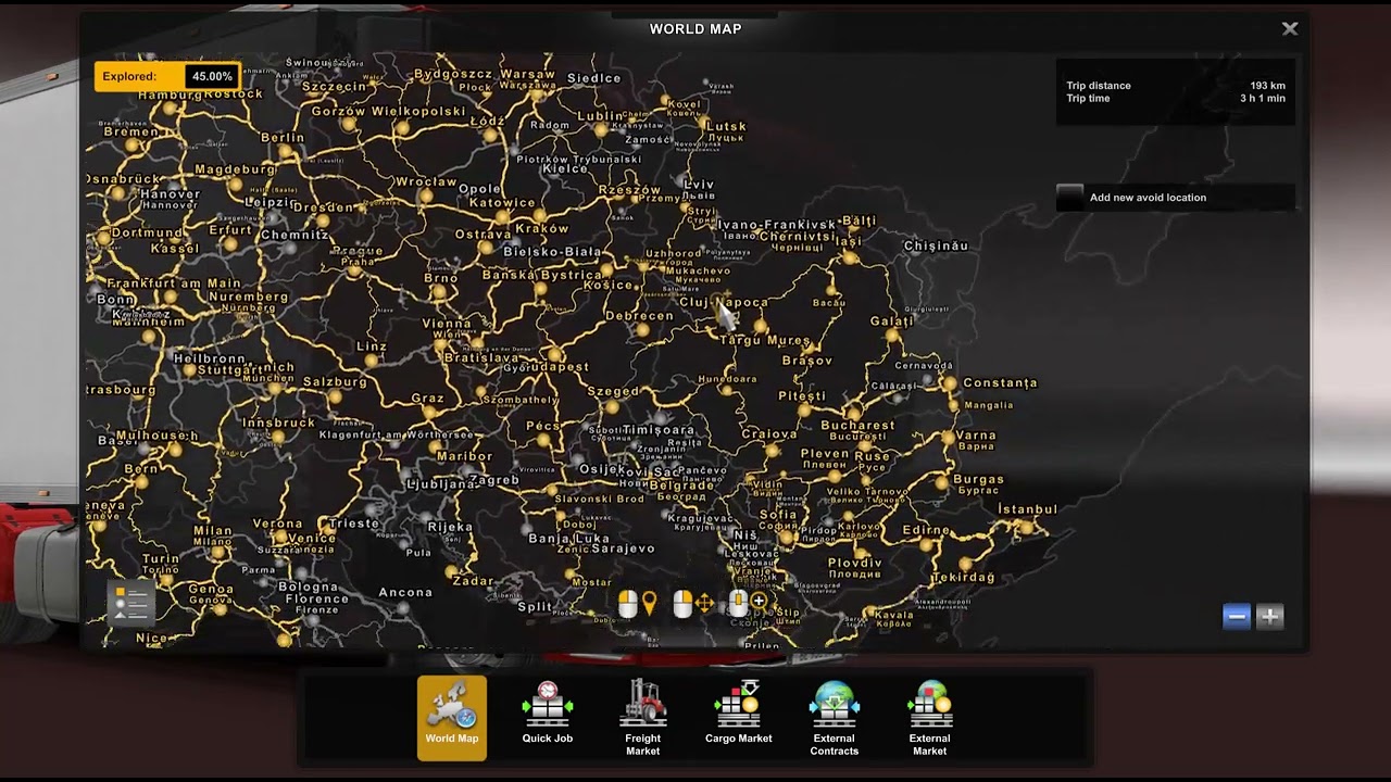 The Size Of The ETS2 Map With Promods and all Map DLCS