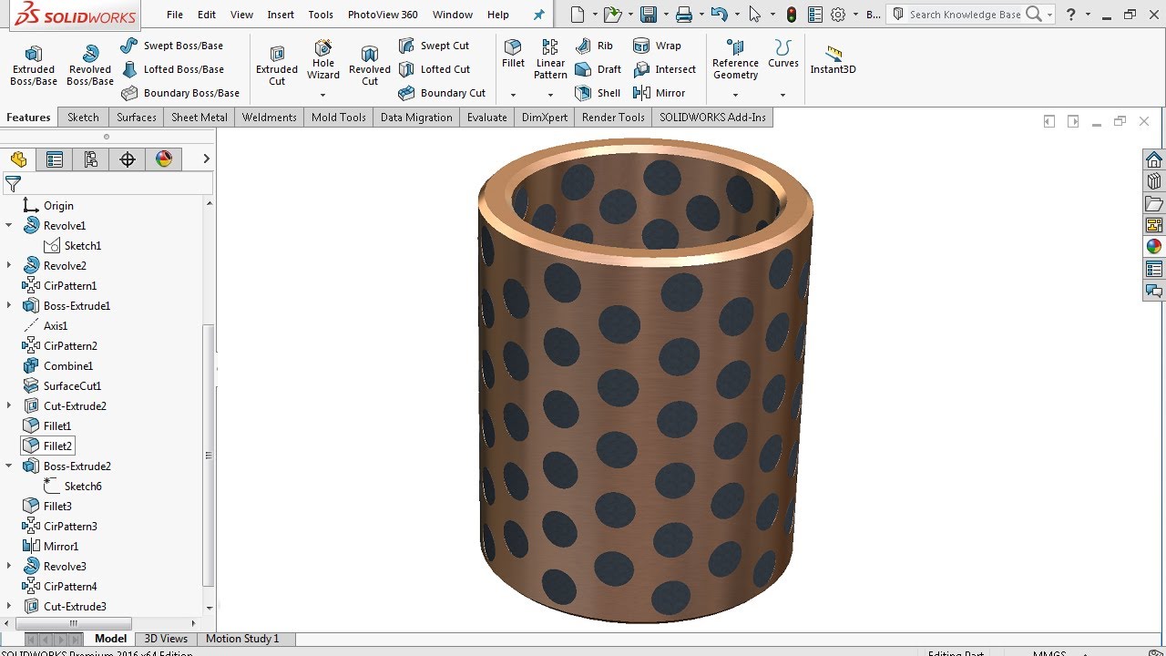 Направляющая втулка — учебное пособие по SolidWorks