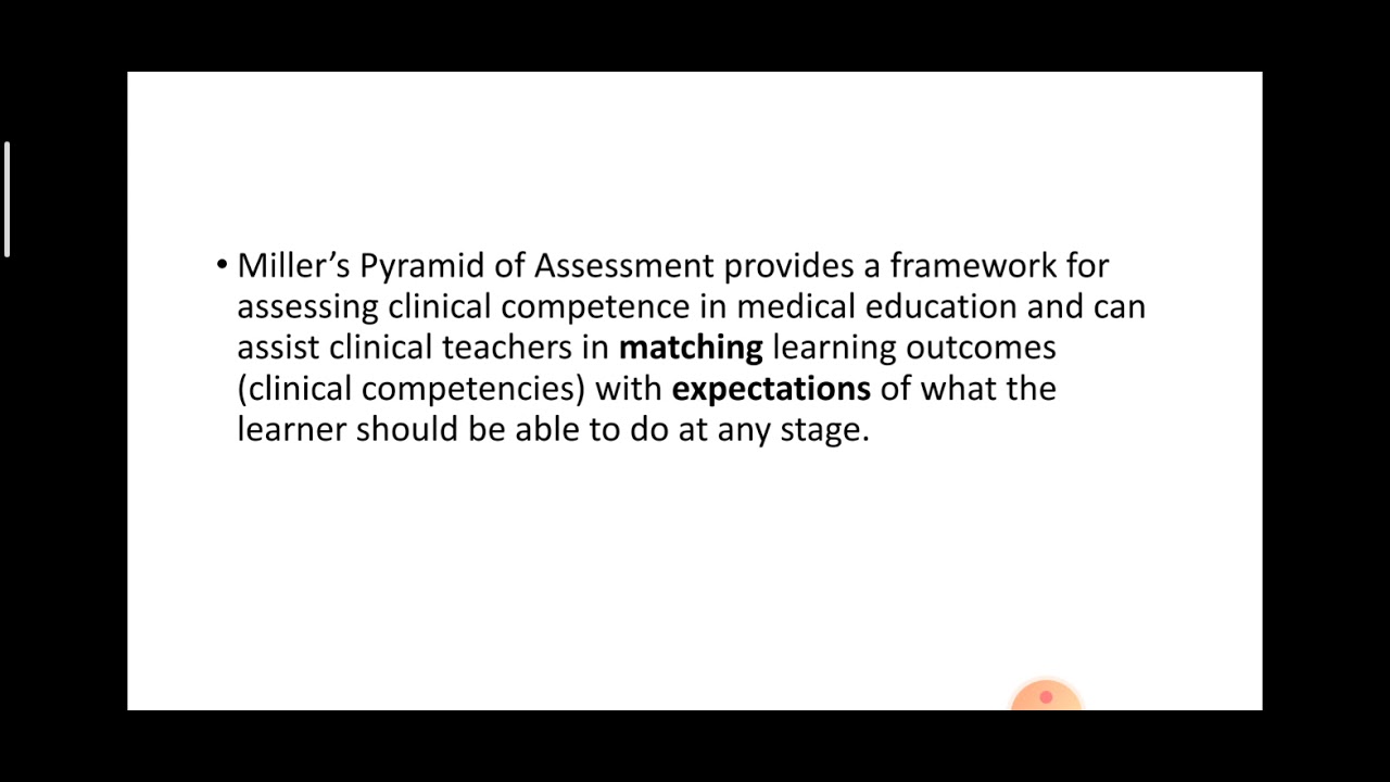 Miller's Pyramid of assessment
