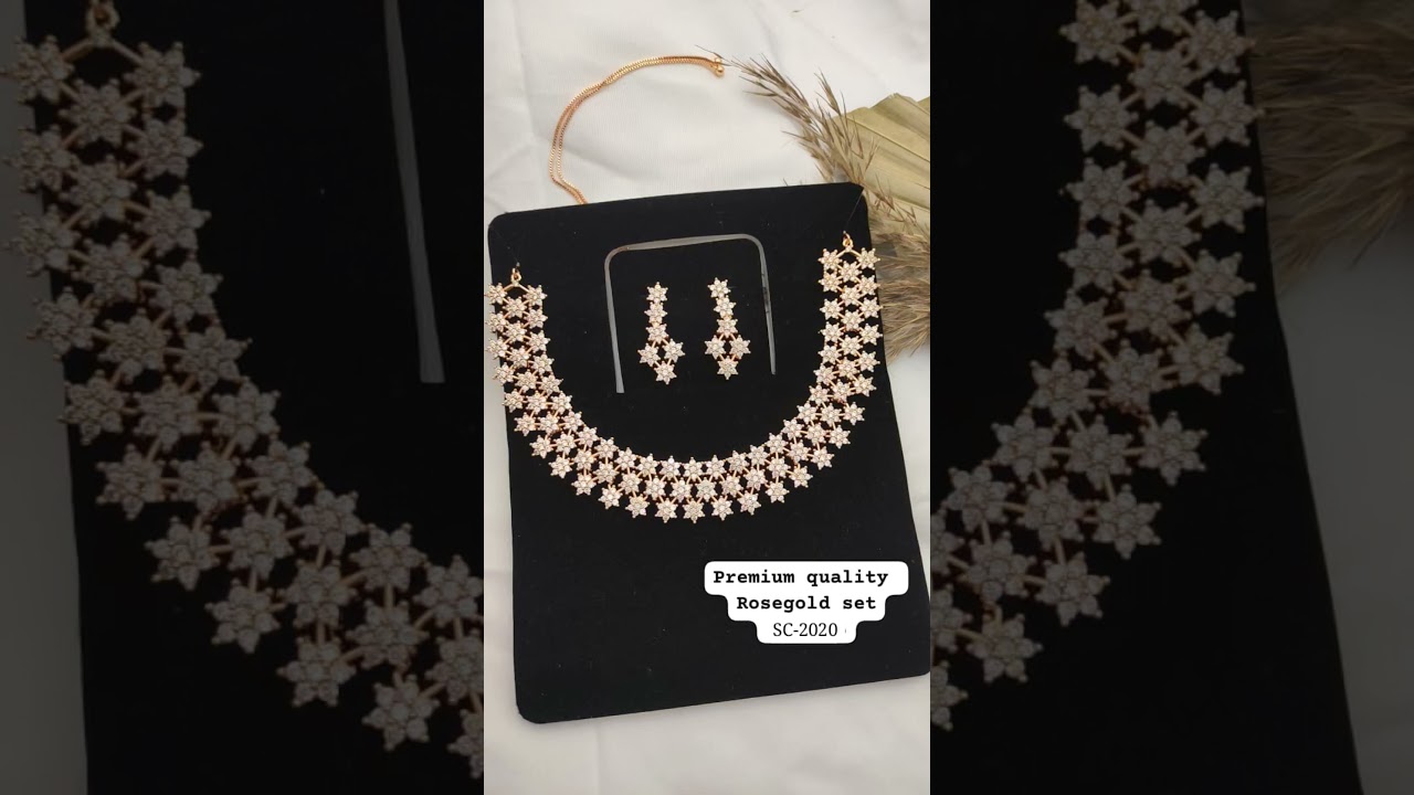 ❣️🤩premium quality rosegold necklace set for women/party wear/Ad necklace set 