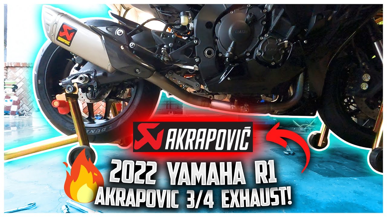 Выхлопная система Akrapovic и соединительная труба Akrapovic для Yamaha R1! Лучший выхлоп для Yam...