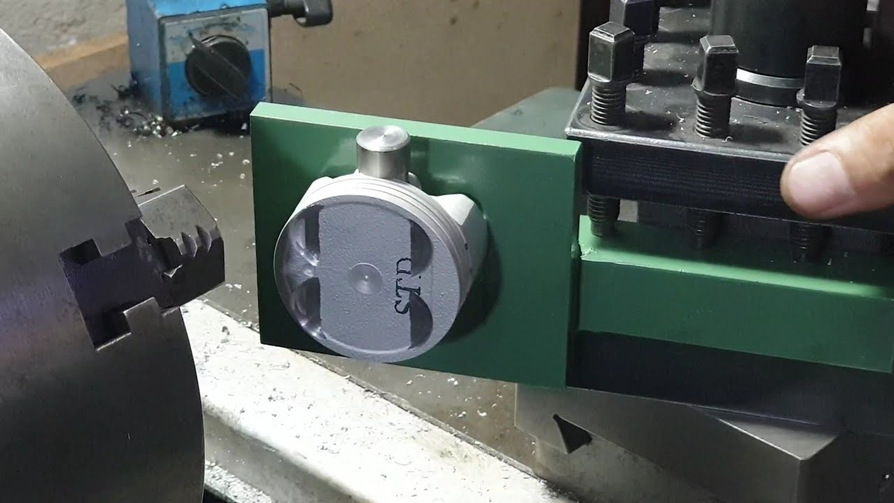 Tôi tự chế gá móc mắc piston trên máy tiện cơ