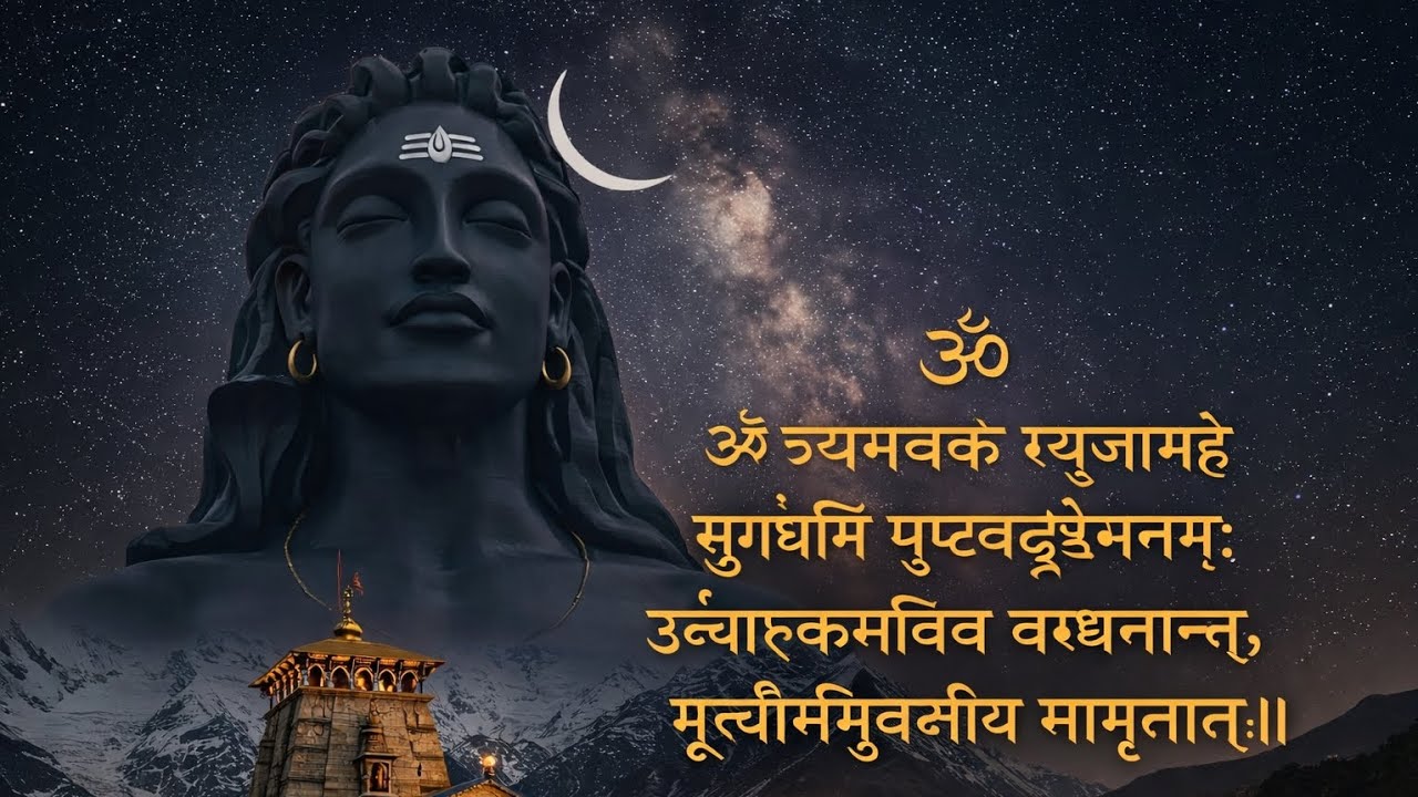 ॐ त्र्यम्बकं य्यजामहे सुगन्धिं पुष्टिवर्द्धनम्।उर्व्वारूकमिव बन्धनान्न्मृत्योर्म्मुक्षीय मामृतात् ||