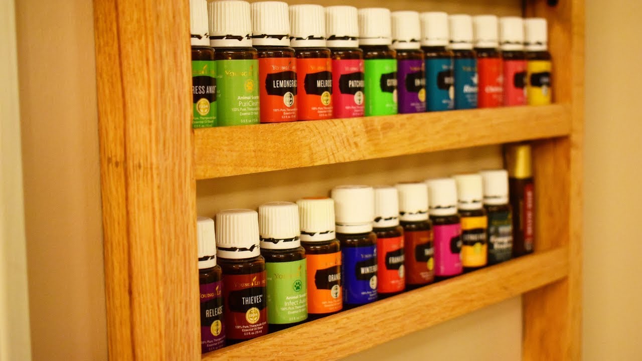 How To Make a DIY Hanging Essential Oils Shelf