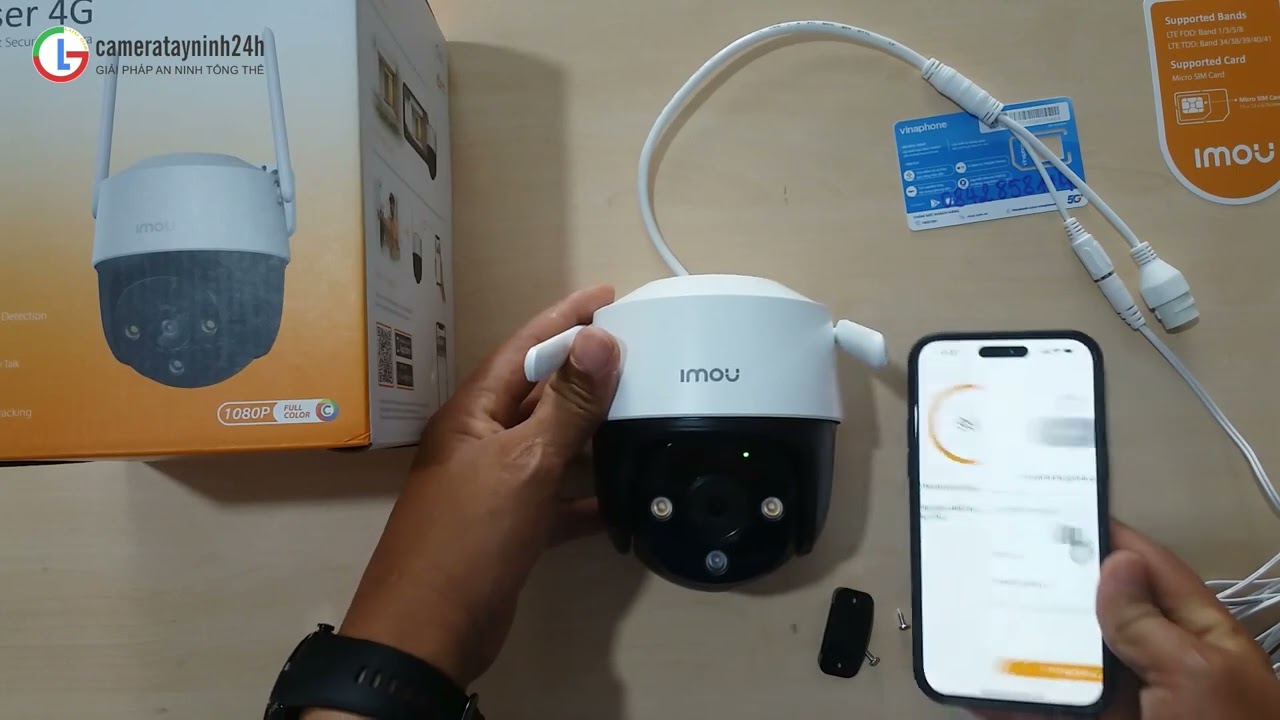 Mở hộp Camera Xoay Full Color 2MP iMOU IPC-S21FTP kết nối 4G