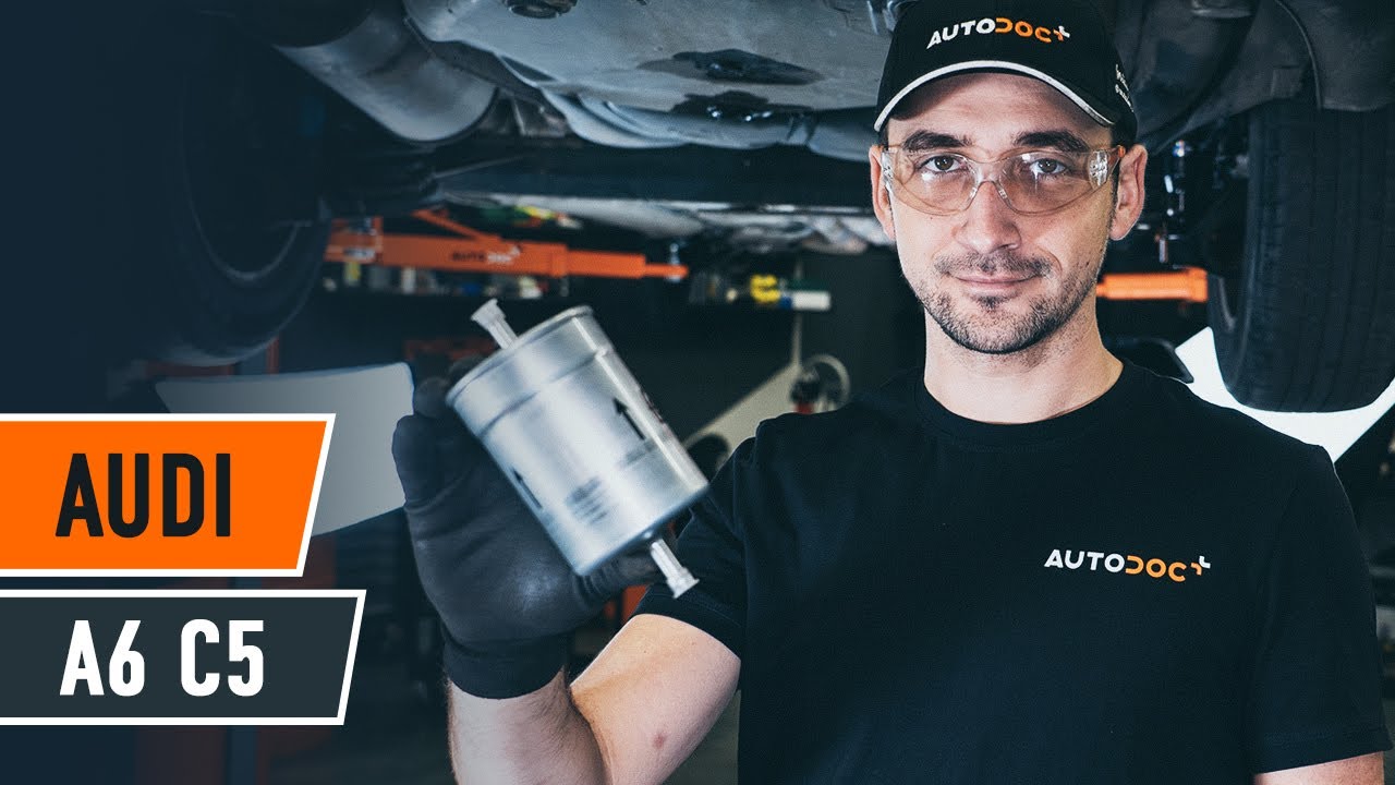 How to change fuel filter AUDI A6 C5 Avant [TUTORIAL AUTODOC]