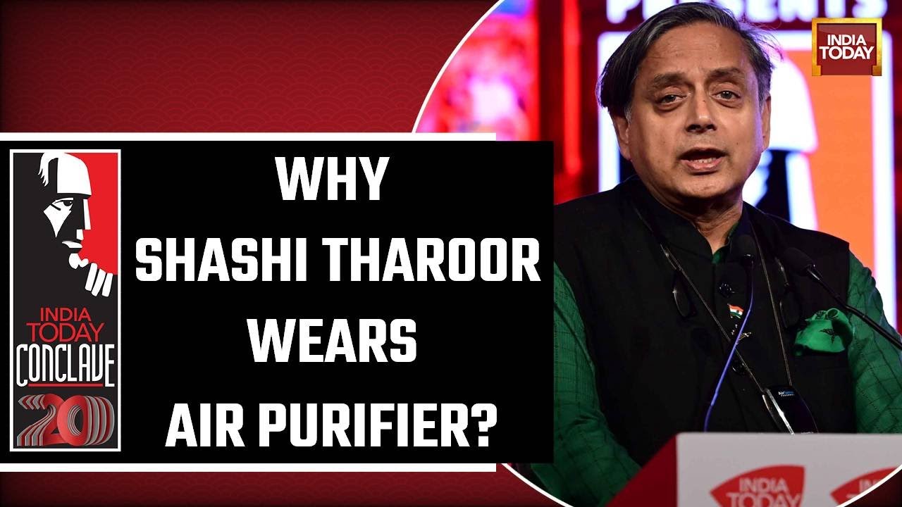 Watch: Shashi Tharoor At His Candid Best; Reveals Why He Wears Air Purifier Around His Neck