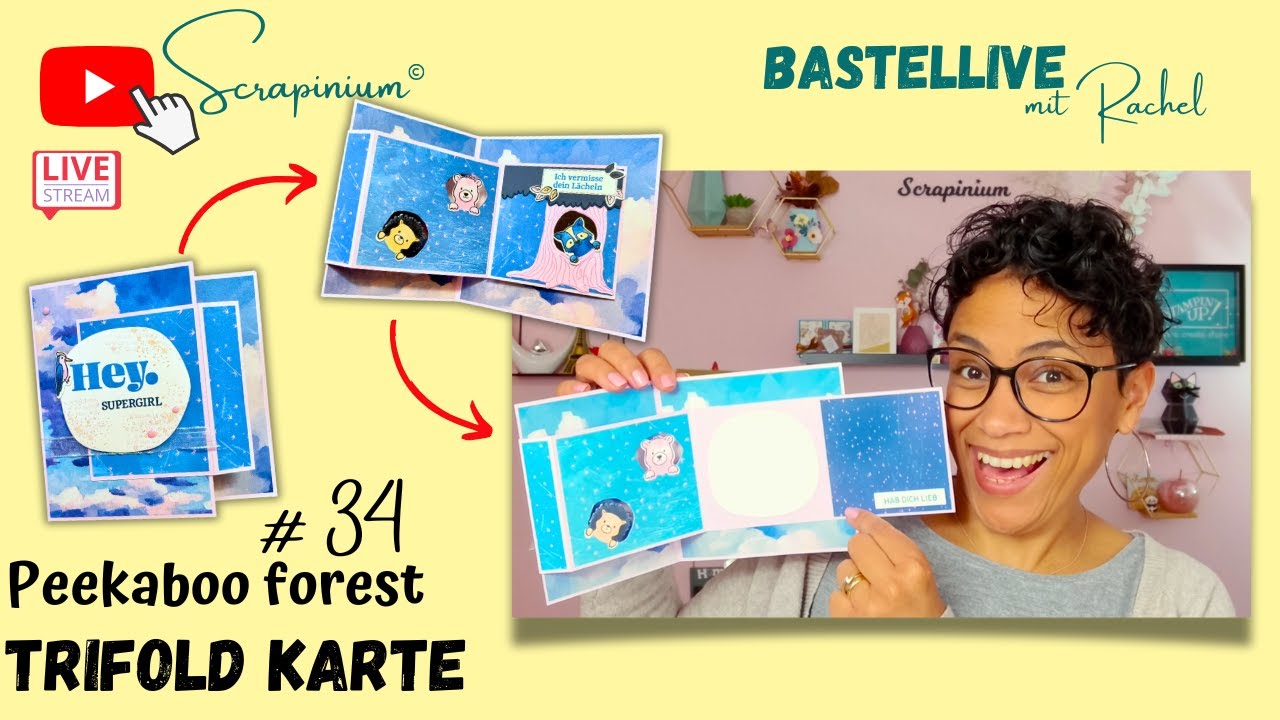Trifold-Karte - Peekaboo forest Stampin’ Up - Bastellive Nr34