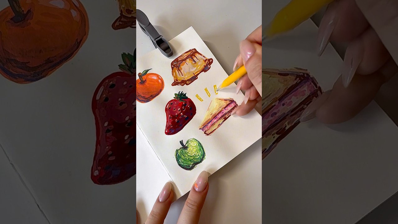 Pintando COMIDA🍒🍰 con marcadores NUEVOS🔥