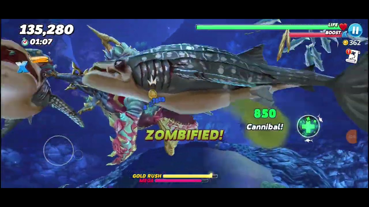 LETS CONVERT ENEMY SHARKS WITH ALPHA ZOMBIE SHARK(HUNGRY SHARK WORLD)