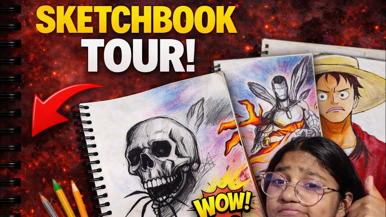 My Sketchbook Tour 📚🔥 | Anime, Skull & Creative Drawings