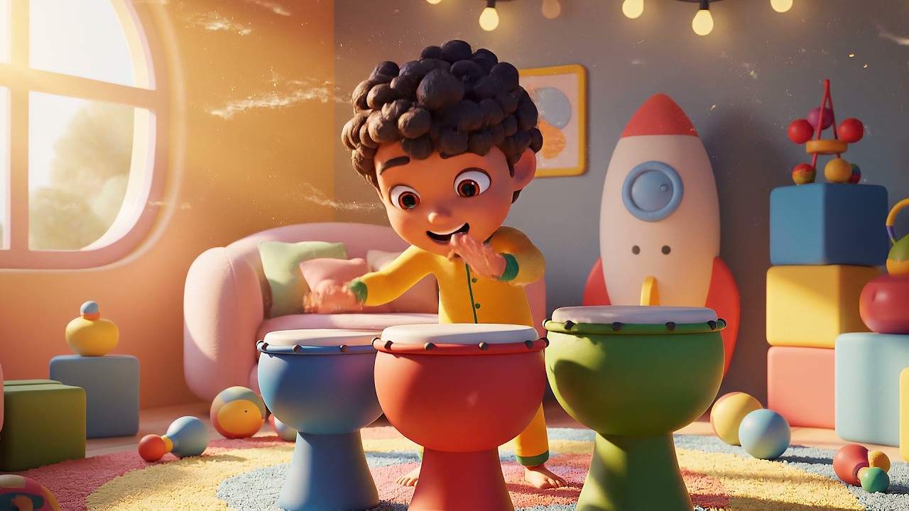 Três Pequenos Tambores de Brinquedo Bang | Rimas e Canções Infantis