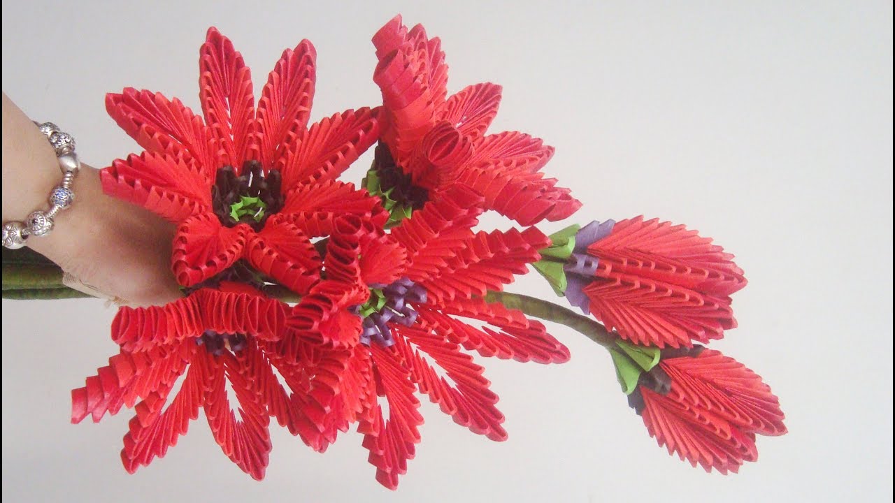 3D Origami  Flower V12 Tutorial | DIY Paper Flower Home Decoration