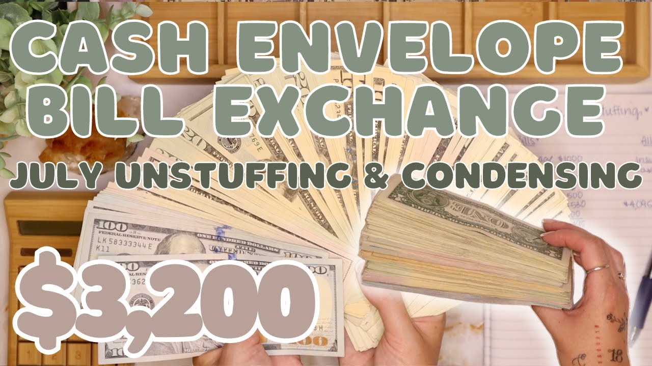 $3,200 Cash Envelope Bill Exchange + Unstuffing | Cash Condensing ASMR | 24 Year Old Budgets