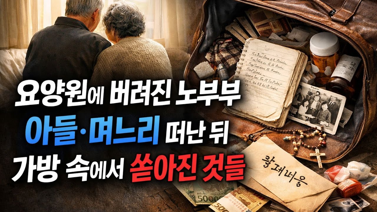 요양원에 버려진 노부부 아들·며느리 떠난 뒤, 가방 속에서 쏟아진 것들