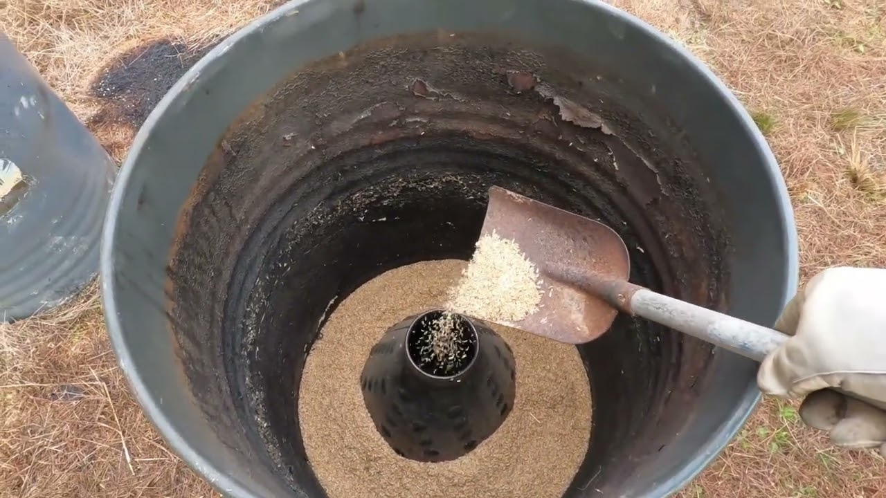 もみ殻くん炭を作ってみた　ドラム缶2本並立作戦