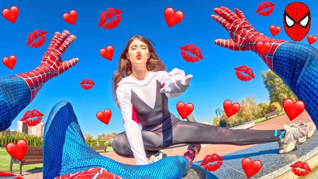 CRAZY SPIDER-GWEN IN LOVE WILL NOT LEAVE SPIDER-MAN ALONE (Love Parkour POV)@jumphistory 