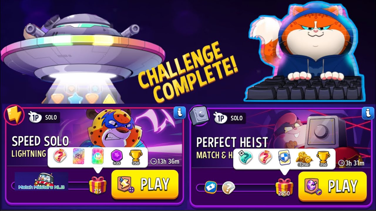 SOLO Challenge SPEED 🚅 LIGHTNING SUPER SIZED 715/ Perfect Heist MATCH HATCH 🐣 Rainbow 2,850 points